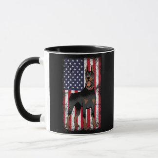 Doberman Pinscher American Flag Canine Whisperer Tasse