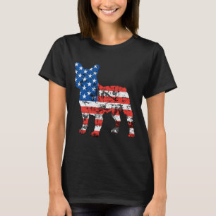 Doberman Pinscher American Flag Distressed Funny D T-Shirt