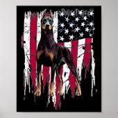 Doberman Pinscher American Flag Usa Awesome Poster (Vorne)
