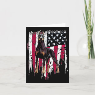 Doberman Pinscher American Flag USA Phantastisch Karte