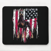 Doberman Pinscher American Flag USA Phantastisch Mousepad (Vorne)