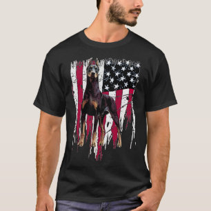 Doberman Pinscher American Flag USA Phantastisch T-Shirt