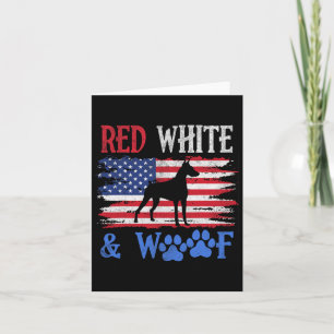 Doberman Pinscher American Flag USA Red White und Karte