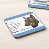Doberman Pinscher Art Liebe ist... Getränkeuntersetzer (Linke Seite)