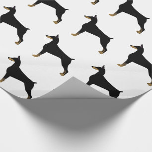 Doberman Pinscher Basic Hund Rasse Illustration Geschenkpapier