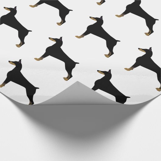 Doberman Pinscher Basic Hund Rasse Illustration Geschenkpapier (Ecke)