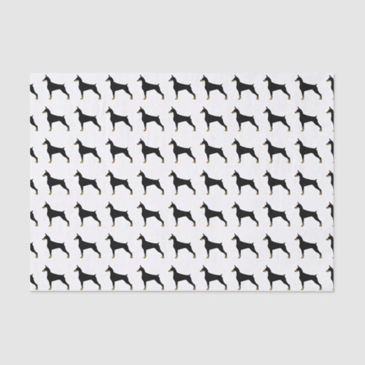 Doberman Pinscher Basic Hund Rasse Illustration Seidenpapier (Vorderseite)