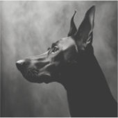 Doberman Pinscher Black and White Aufkleber (Vorderseite)