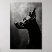 Doberman Pinscher Black and White Poster (Vorne)