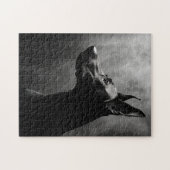 Doberman Pinscher Black and White Puzzle (Horizontal)