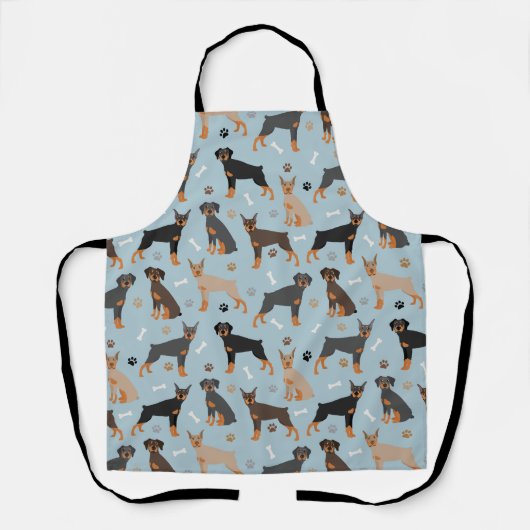 Doberman Pinscher Bones and Paws Schürze (Vorderseite)