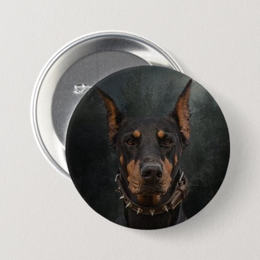 Doberman Pinscher Button (Vorne & Hinten)