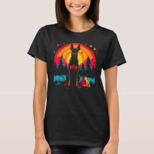 Doberman Pinscher Camping Design T-Shirt