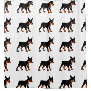 Doberman pinscher Cartoon Duschvorhang