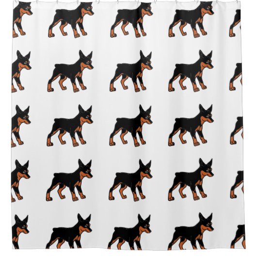Doberman pinscher Cartoon Duschvorhang (Vorderseite)