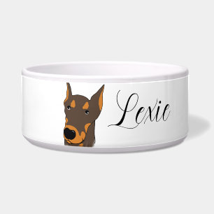 Doberman Pinscher Cartoon Keramik Pet Bowl Napf
