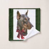 Doberman Pinscher Christmas Badhandtuch Set (Waschlappen)