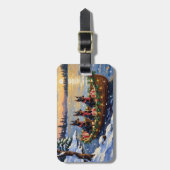 Doberman Pinscher Christmas Boat Holiday Gepäckanhänger (Vorderseite vertikal)