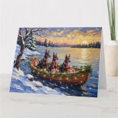 Doberman Pinscher Christmas Boat Holiday Karte (Vorderseite)