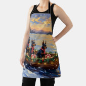 Doberman Pinscher Christmas Boat Holiday Schürze (InSitu)