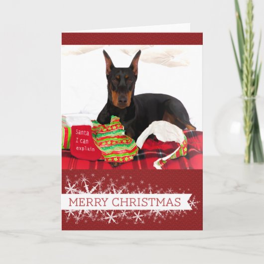 Doberman Pinscher Christmas Card Feiertagskarte (Vorderseite)