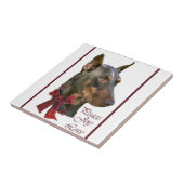 Doberman Pinscher Christmas Fliese (Seite)