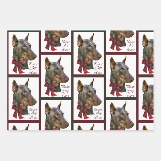 Doberman Pinscher Christmas Geschenkpapier Set (Vorderseite)