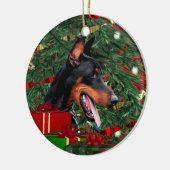 Doberman Pinscher Christmas Keramik Ornament (Links)