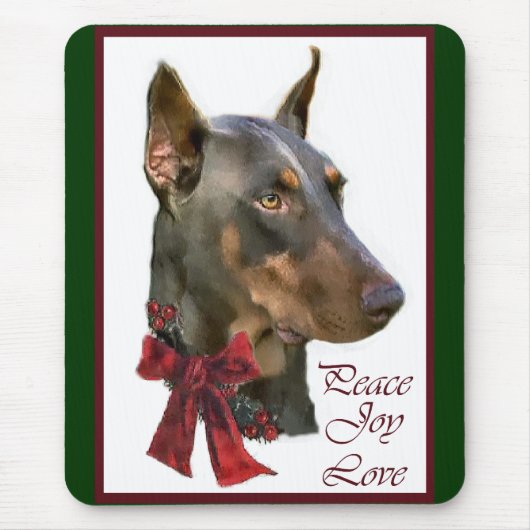 Doberman Pinscher Christmas Mousepad (Vorne)