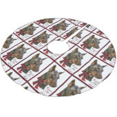 Doberman Pinscher Christmas Polyester Weihnachtsbaumdecke (Schrägansicht)