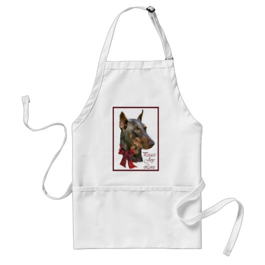 Doberman Pinscher Christmas Schürze (Vorne)