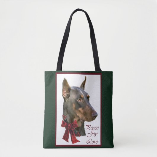Doberman Pinscher Christmas Tasche (Vorderseite)