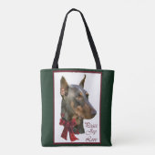 Doberman Pinscher Christmas Tasche (Rückseite)