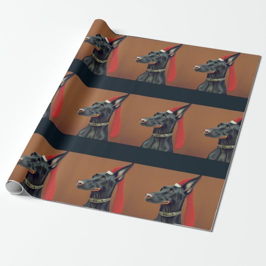 Doberman Pinscher Christmas Wrapping Paper Geschenkpapier (Ungerollt)