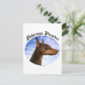 Doberman Pinscher Clouds Postkarte (Stehend Vorderseite)