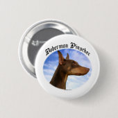 Doberman Pinscher Clouds - Schaltfläche Button (Vorne & Hinten)