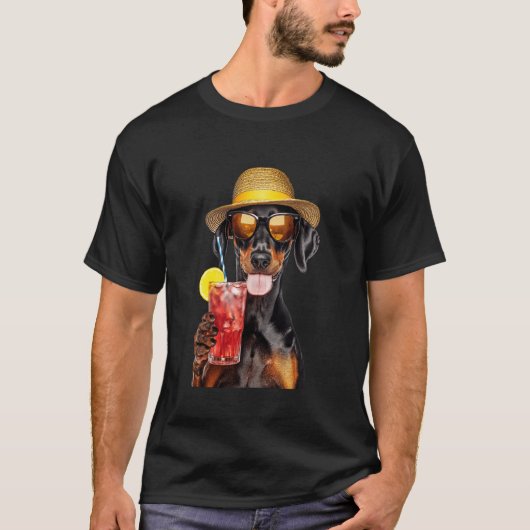 Doberman-Pinscher-Cocktail T-Shirt (Vorderseite)