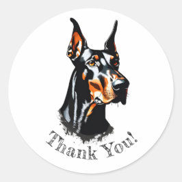 Doberman Pinscher Danke! Aufkleber