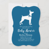 Doberman Pinscher Dog Baby Shower Blue Boy Einladung (Vorderseite)
