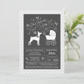 Doberman Pinscher Dog Baby Shower Gender Neutral Einladung (Stehend Vorderseite)