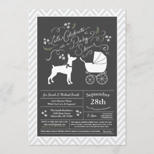 Doberman Pinscher Dog Baby Shower Gender Neutral Einladung