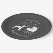 Doberman Pinscher Dog Babydusche Pappteller (Schrägansicht)