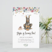 Doberman Pinscher Dog Birthday Einladung (Stehend Vorderseite)