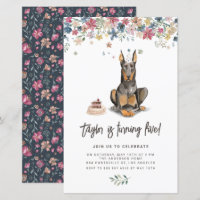 Doberman Pinscher Dog Birthday Einladung