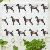 Doberman Pinscher Dog Breed Boho Silhouette Geschirrtuch (Gefaltet)