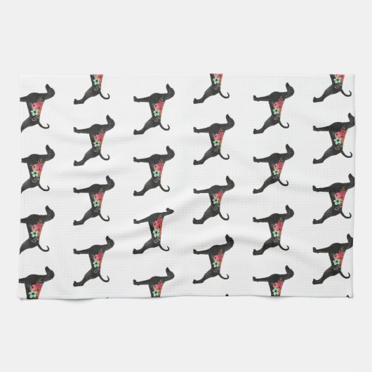 Doberman Pinscher Dog Breed Boho Silhouette Geschirrtuch (Horizontal)