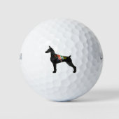 Doberman Pinscher Dog Breed Boho Silhouette Golfball (Vorderseite)