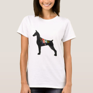 Doberman Pinscher Dog Breed Boho Silhouette T-Shirt