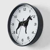 Doberman Pinscher Dog Breed Silhouette Uhr (Winkel)