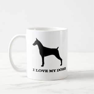 Doberman Pinscher Dog Breed Silhouetten Custom Kaffeetasse